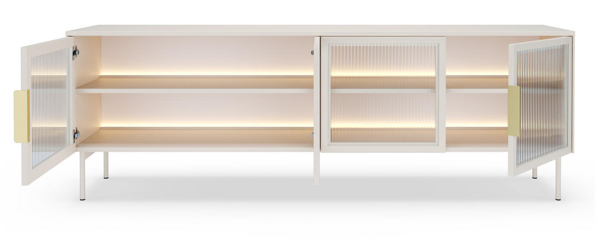 TV-SCHRANK mit LED 180 cm Senzia, 4 Türen, Kaschmir - Kaschmir, Holz (182/62/39cm) - Emporius
