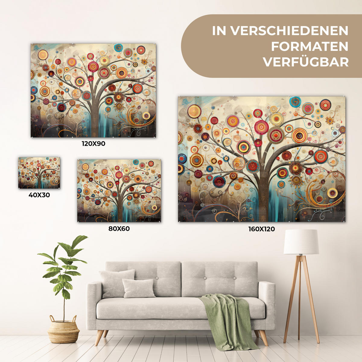 OBRAZ NA AKRYLOVOM SKLE Strom - Strom života - Farba 80x60 cm - hnedá, sklo (80/60cm) - MuchoWow