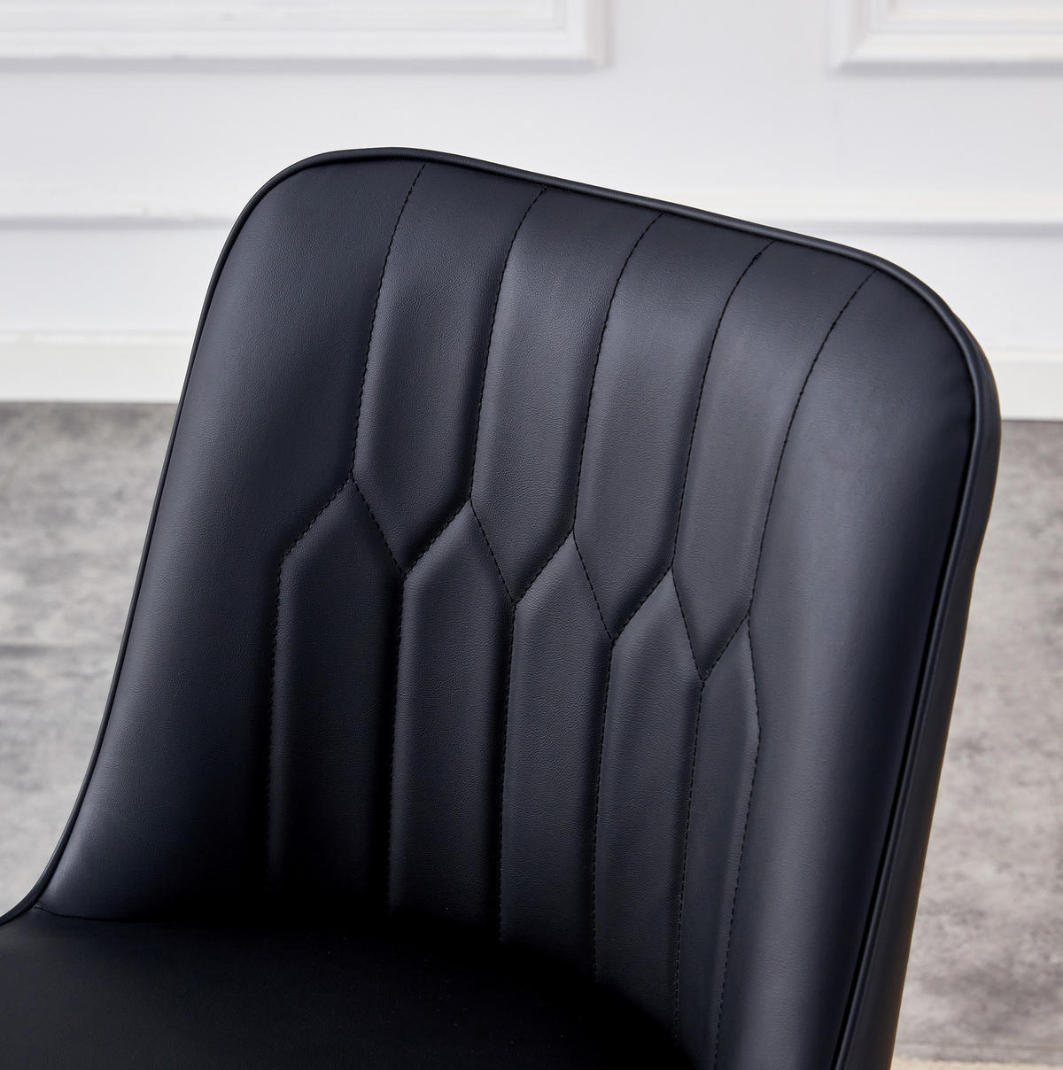 BARHOCKER 2er-Set 100 cm PU-Leder Schwarz mit Metallgestell - Schwarz, Metall (45/100/42cm) - Meubliv