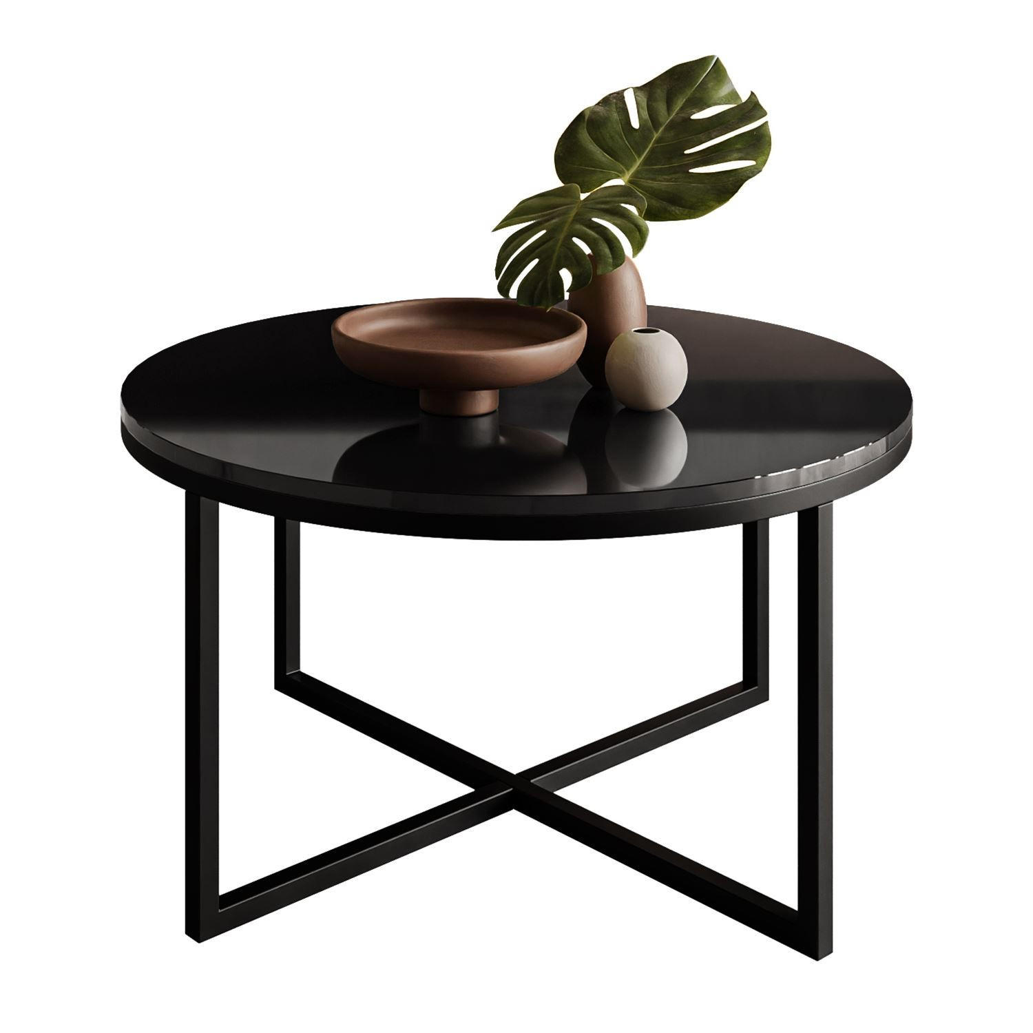 COUCHTISCH CIRI-X Hochglanz - Schwarz, Holzwerkstoff (70/70/45.6cm) - Lookway