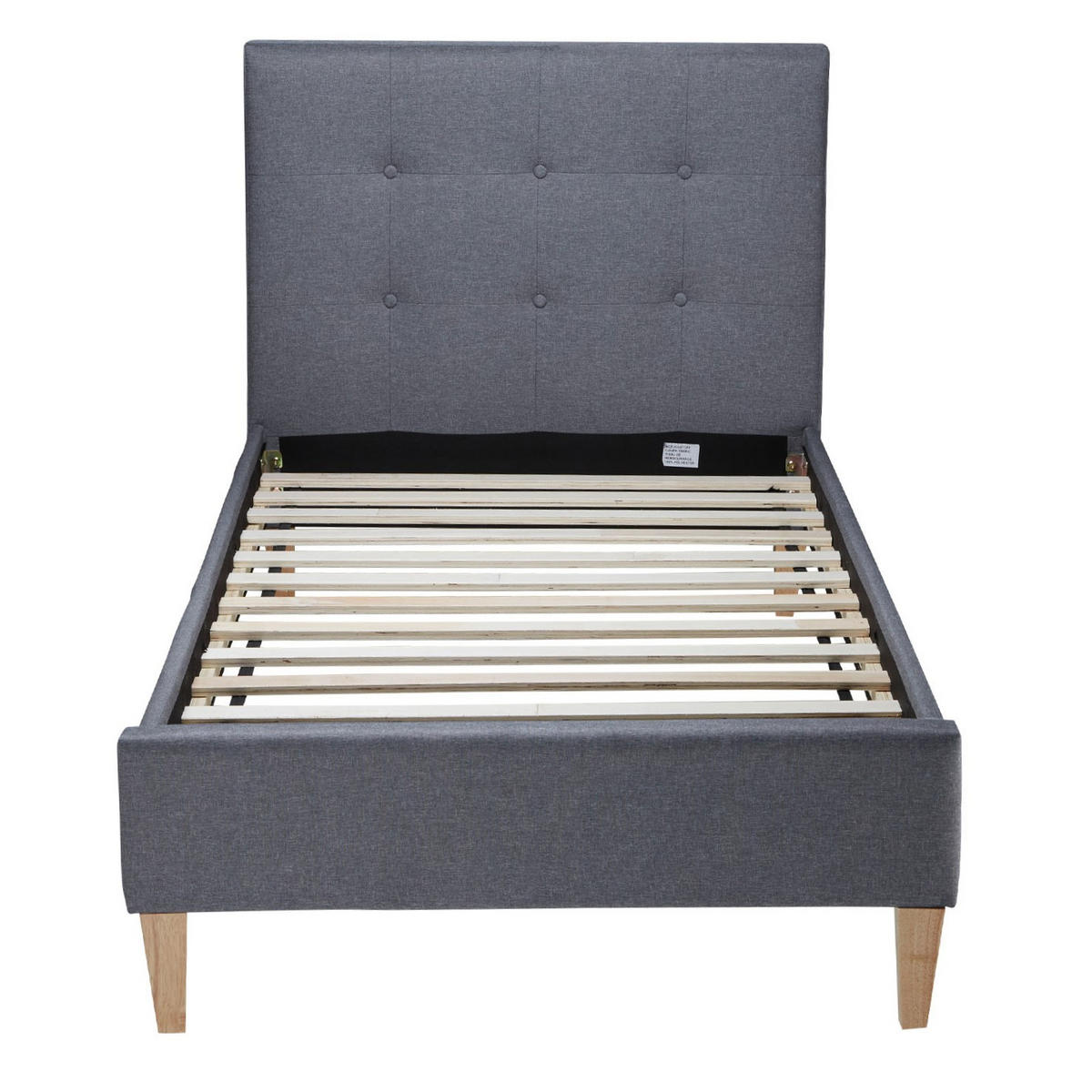 POLSTERBETT mit Lattenrost 90/200 cm in Grau - Grau, Textil (90/200cm) - Homestyle4u