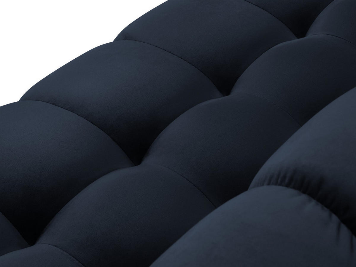 PANORAMASOFA links Mamaia aus Samt dunkelblau 7 Sitzplätze - Blau, Textil (256/75/327cm) - Micadoni