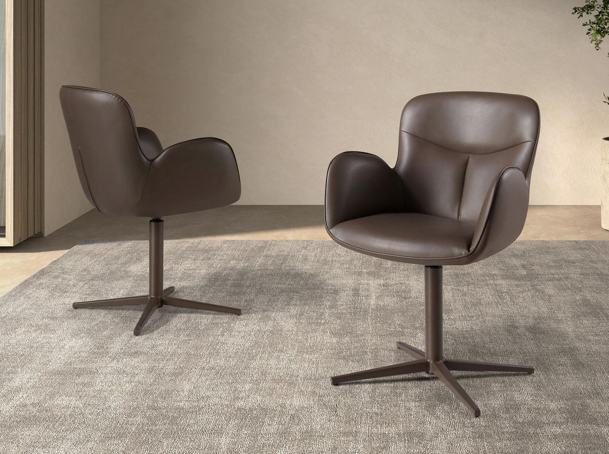 STUHL aus Kunstleder 60/65/90 cm - Dunkelbraun/Braun, Leder/Textil (60/90/65cm) - ANGEL CERDA