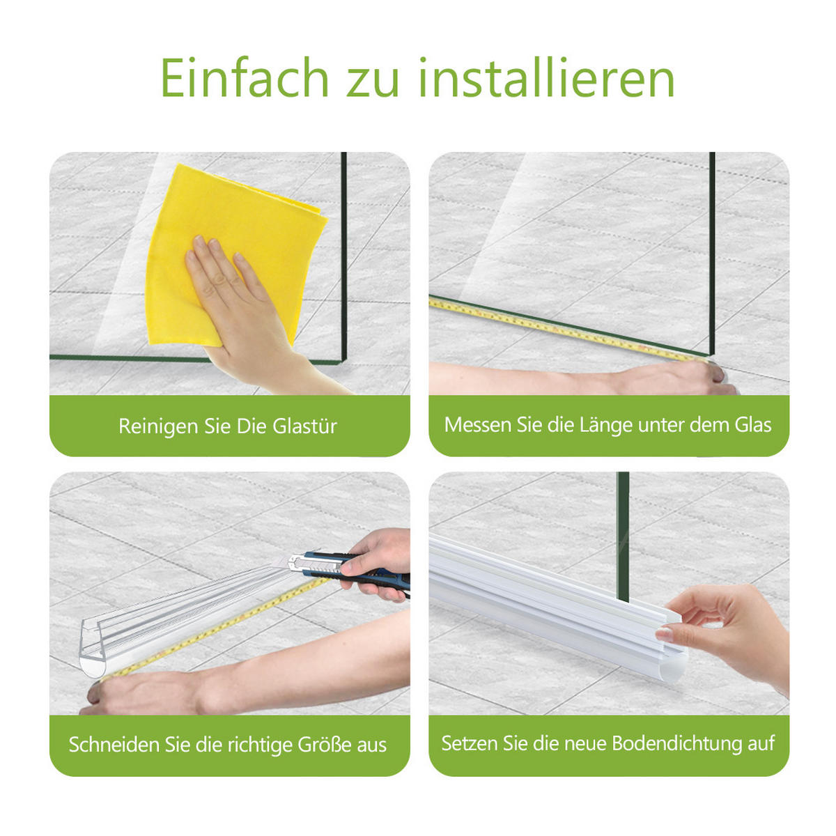 DUSCHDICHTUNG 100 cm für Duschtüren 7–8 mm transparent zuschneidbar - Transparent, Kunststoff (100/2cm) - S'AFIELINA