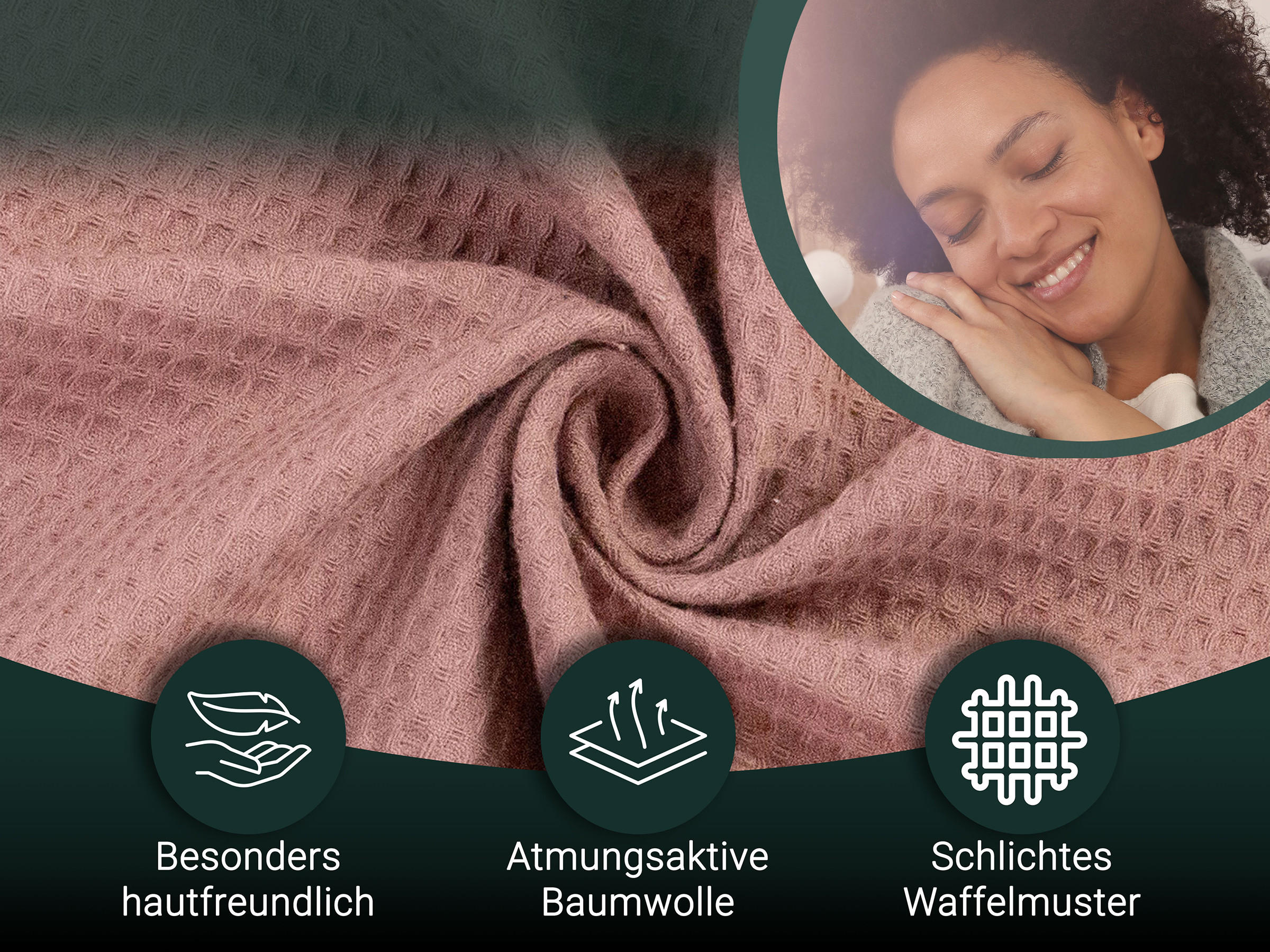 KUSCHELDECKE, 150x200 cm, 100% Baumwolle, Rosa - Altrosa, Textil (150/200cm) - Zollner