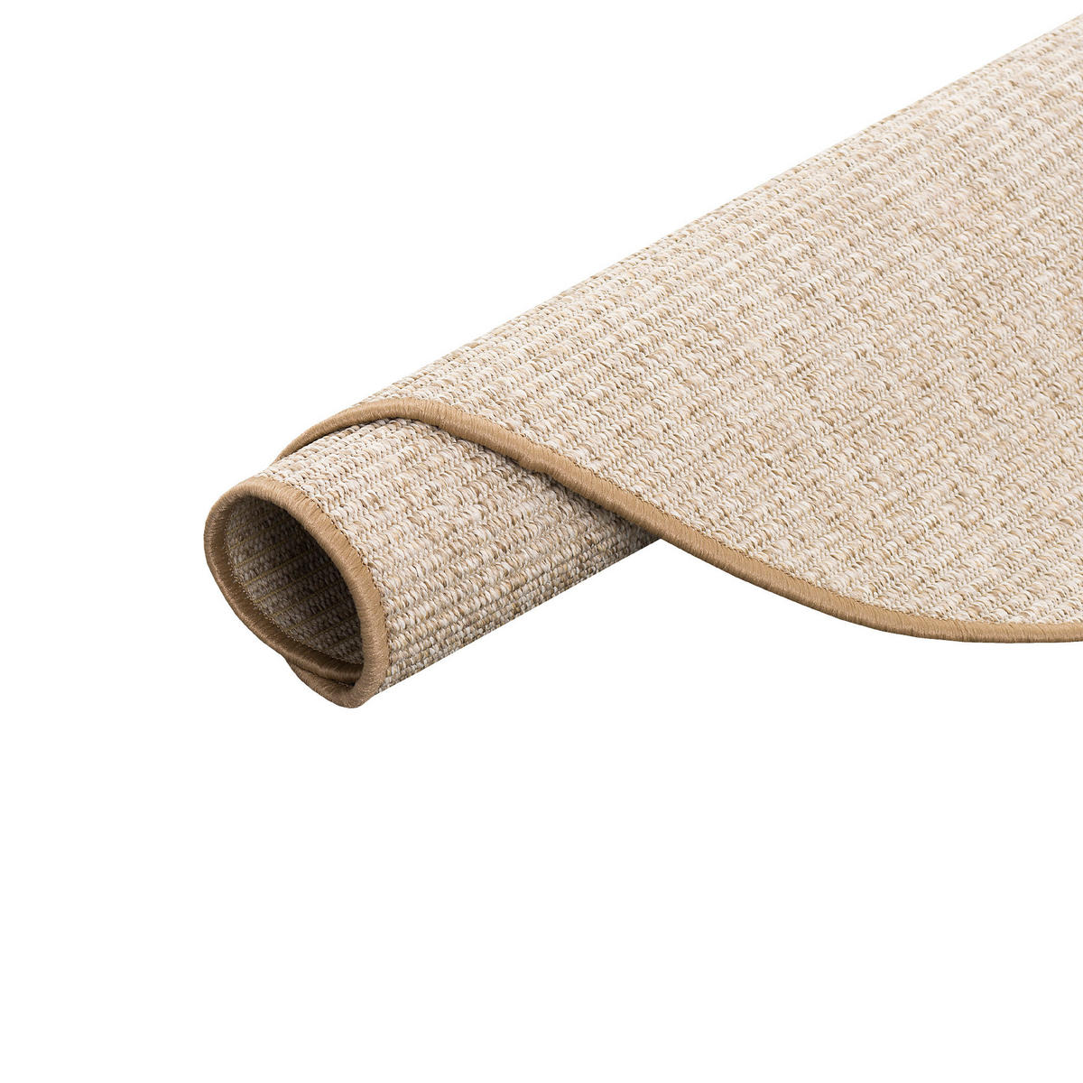 SISAL-OPTIK DESIGNER FLACHGEWEBE TEPPICH PURE MELIERT RUND - Beige, Textil (133/133cm) - Snapstyle