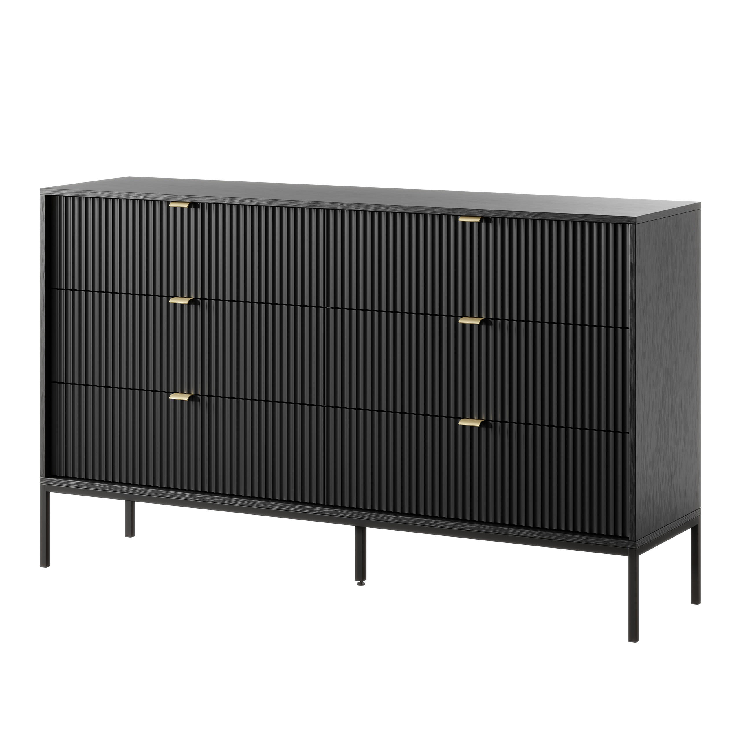 Masseno Sideboard Schwarz 154x91x39 cm