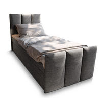 BOXBETT LAGO 100 100x200 cm mit Matratze und Topper - Grau - Grau, Holz (100/200cm) - MASSENO