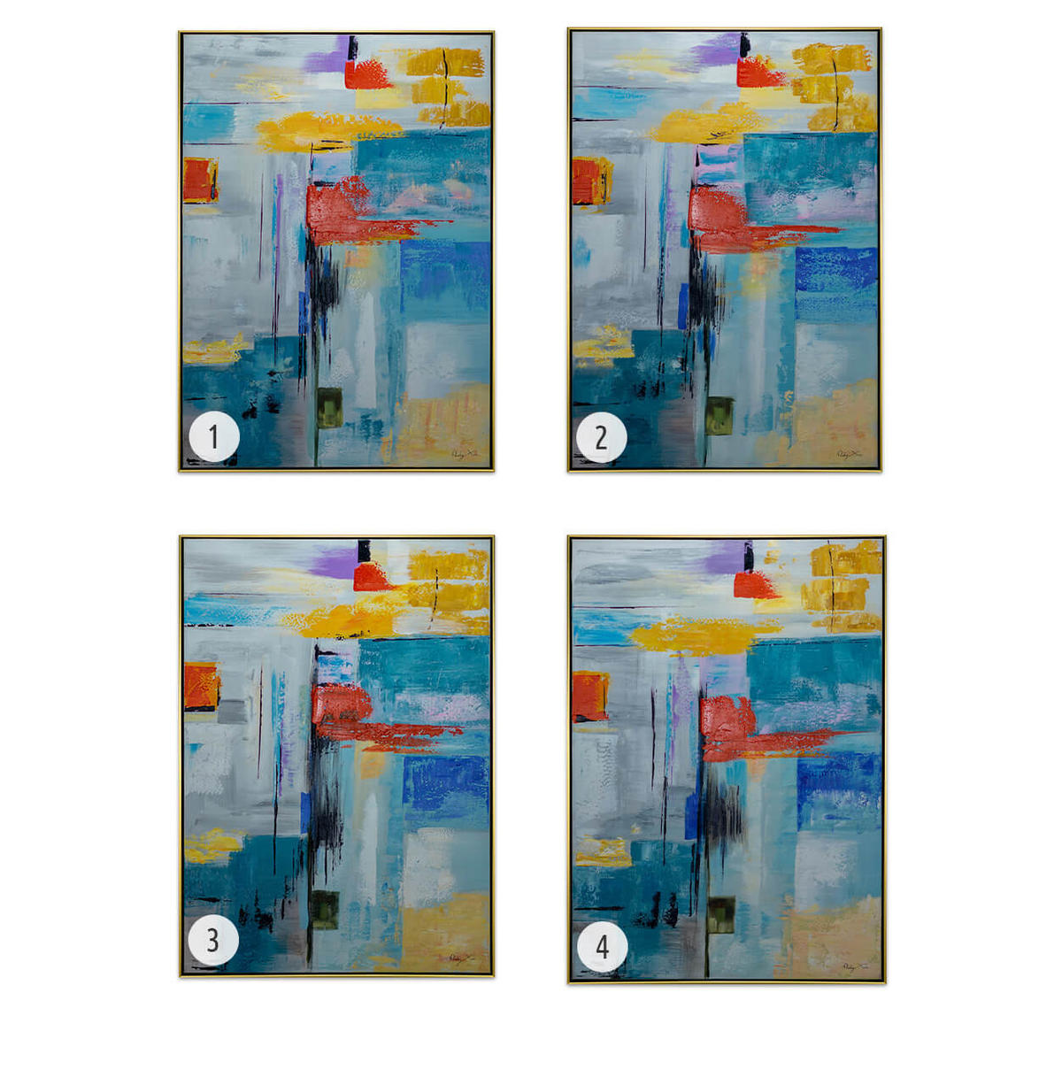 ACRYLBILD HANDGEMALT Bunt 78/103 cm - Multicolor, Textil (77.5/102.5cm) - KUNSTLOFT