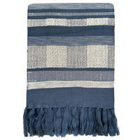 DECKE Texture Nachtblau - Blau, Textil (125/150cm) - Malagoon