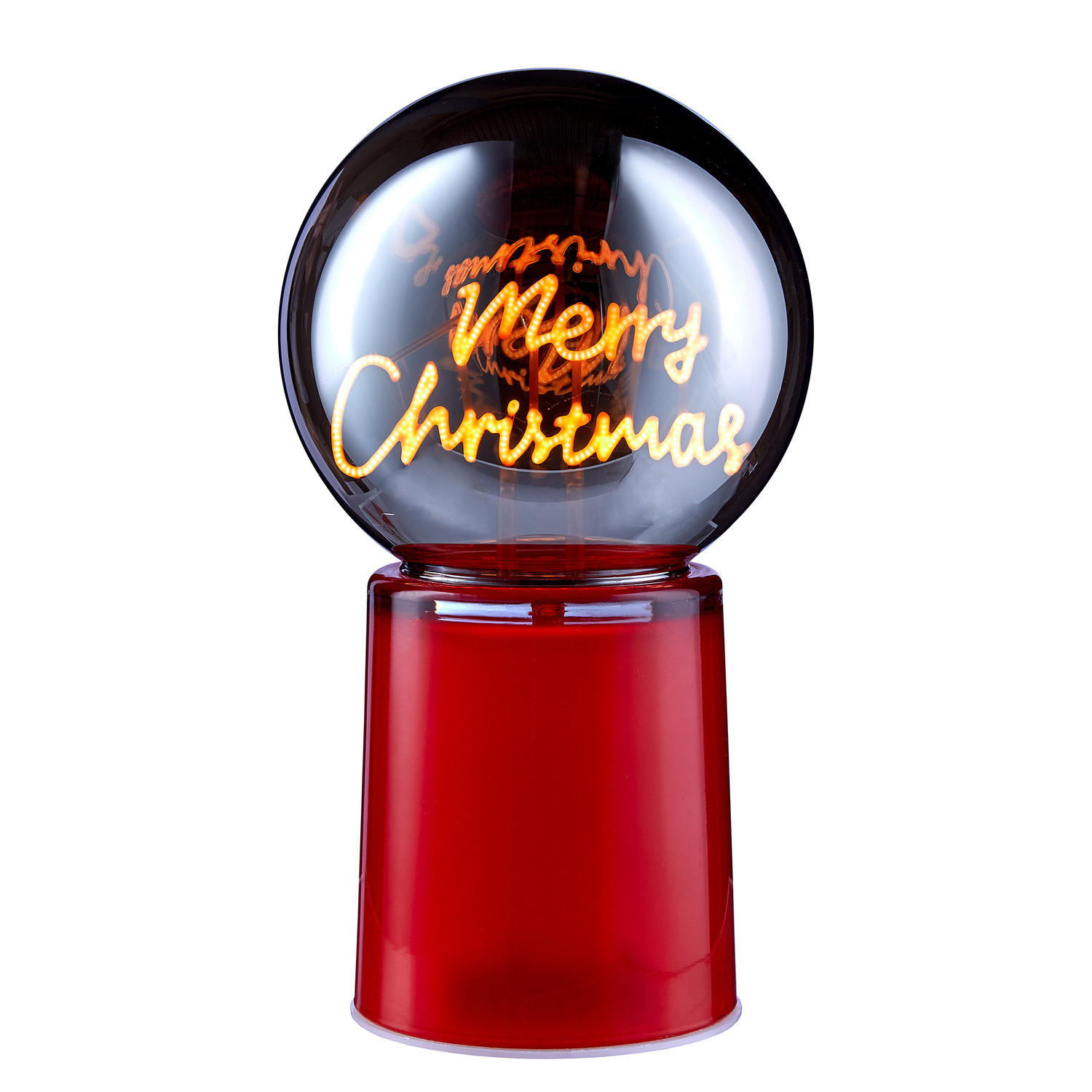 DEKO-KUGEL Glow Ball Merry Xmas - Rot, Glas (12/21/12cm) - Butlers
