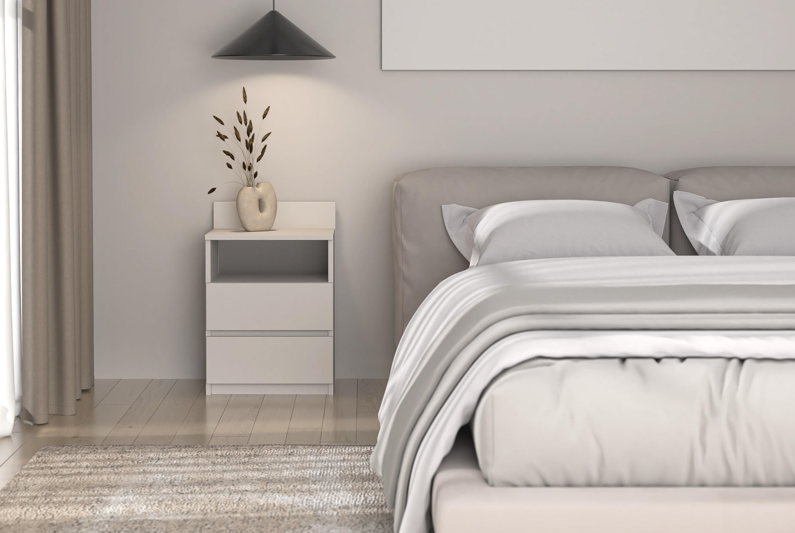 NACHTTISCH MALWA M1 KASCHMIR BEIGE - Kaschmir, Holzwerkstoff (40/59/32cm) - CDF