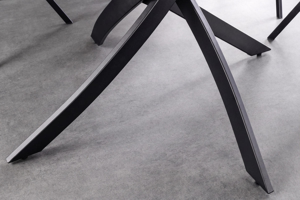 ESSTISCH ALPINE Keramik Weiß 120 cm - Schwarz/Weiß, Keramik/Metall (120/120/76cm) - riess-ambiente