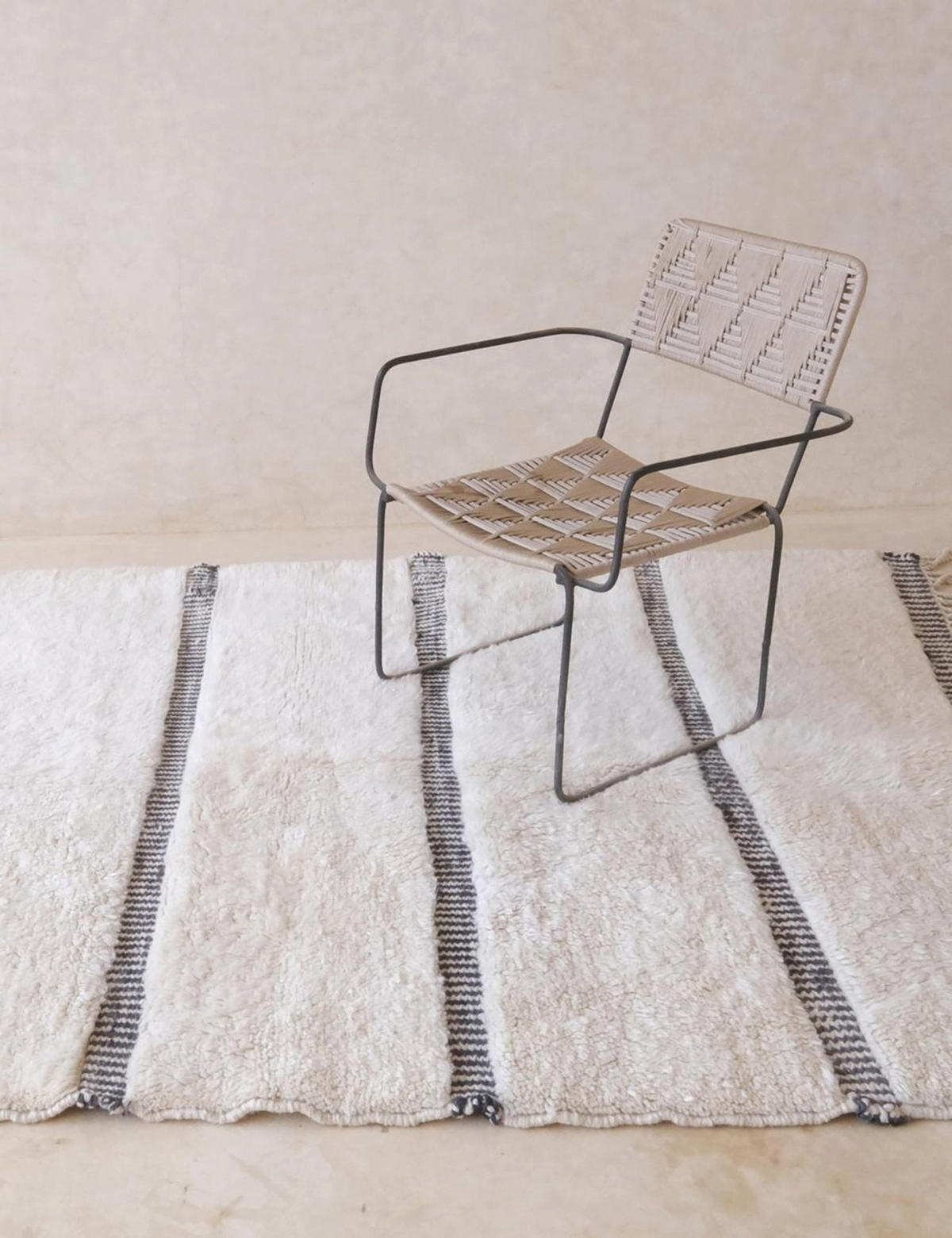 BERBERTEPPICH aus Marokko aus reiner Wolle 250x 350 cm - Weiß, Naturmaterialien (250/350cm) - AFK Living
