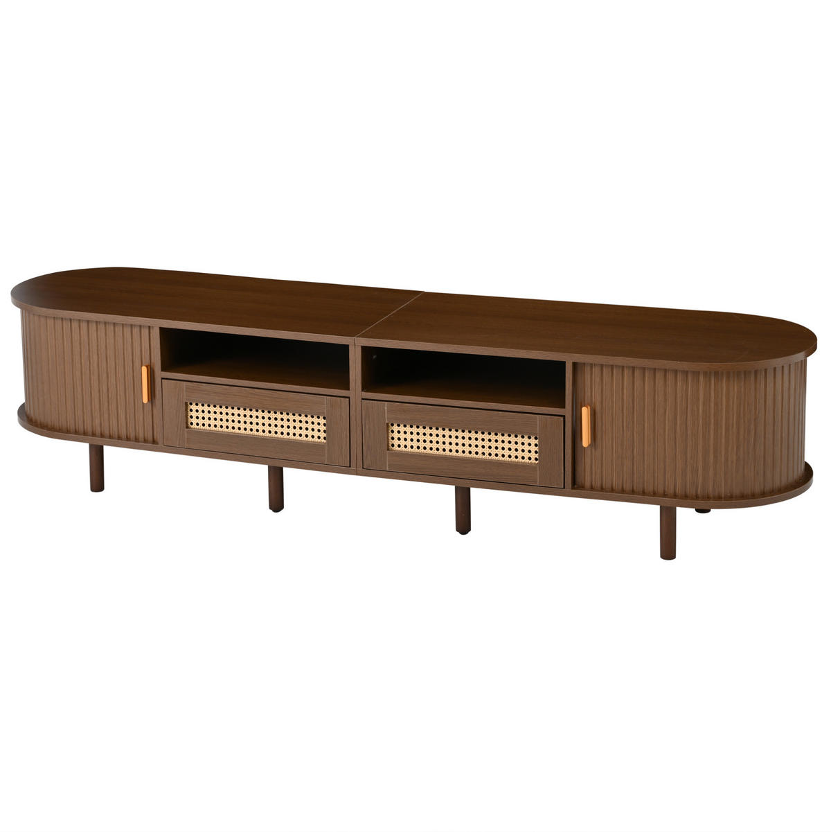 TV-ELEMENT mit 2 Schubladen und Schiebetüren 170 x 40 x 40 cm Walnuss - Dunkelbraun, Holz (40/40/170cm) - Beauniv