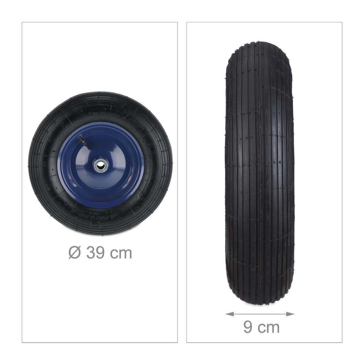 SCHUBKARRENRAD - Multicolor, Kunststoff/Metall (39/9/39cm) - Relaxdays