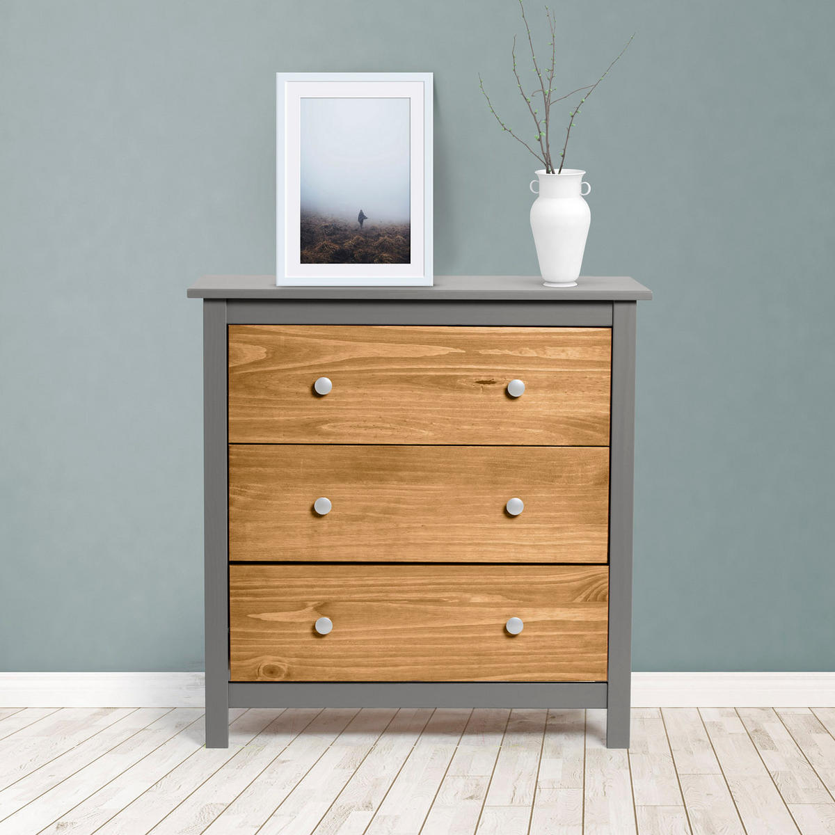 KOMMODE 79/80/40 Bonnie Grau - Grau, Holz (79/80/40cm)