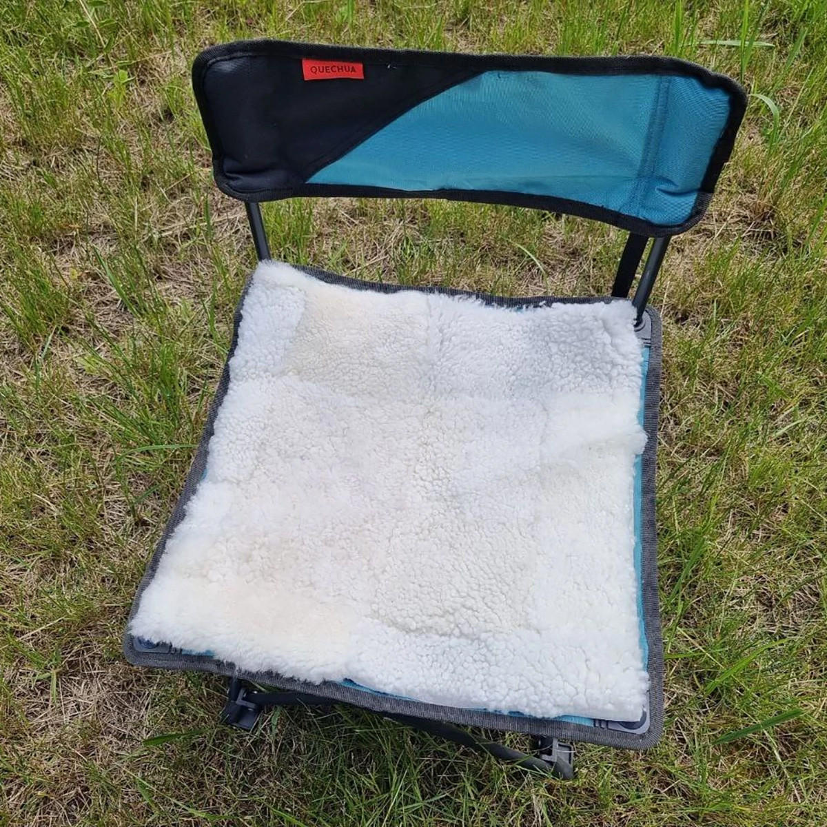 SITZAUFLAGE Lammfell Patchwork natur vernäht weich 37x37 cm Weiß Eckig - Weiß, Fell (37/37cm) - Provellus