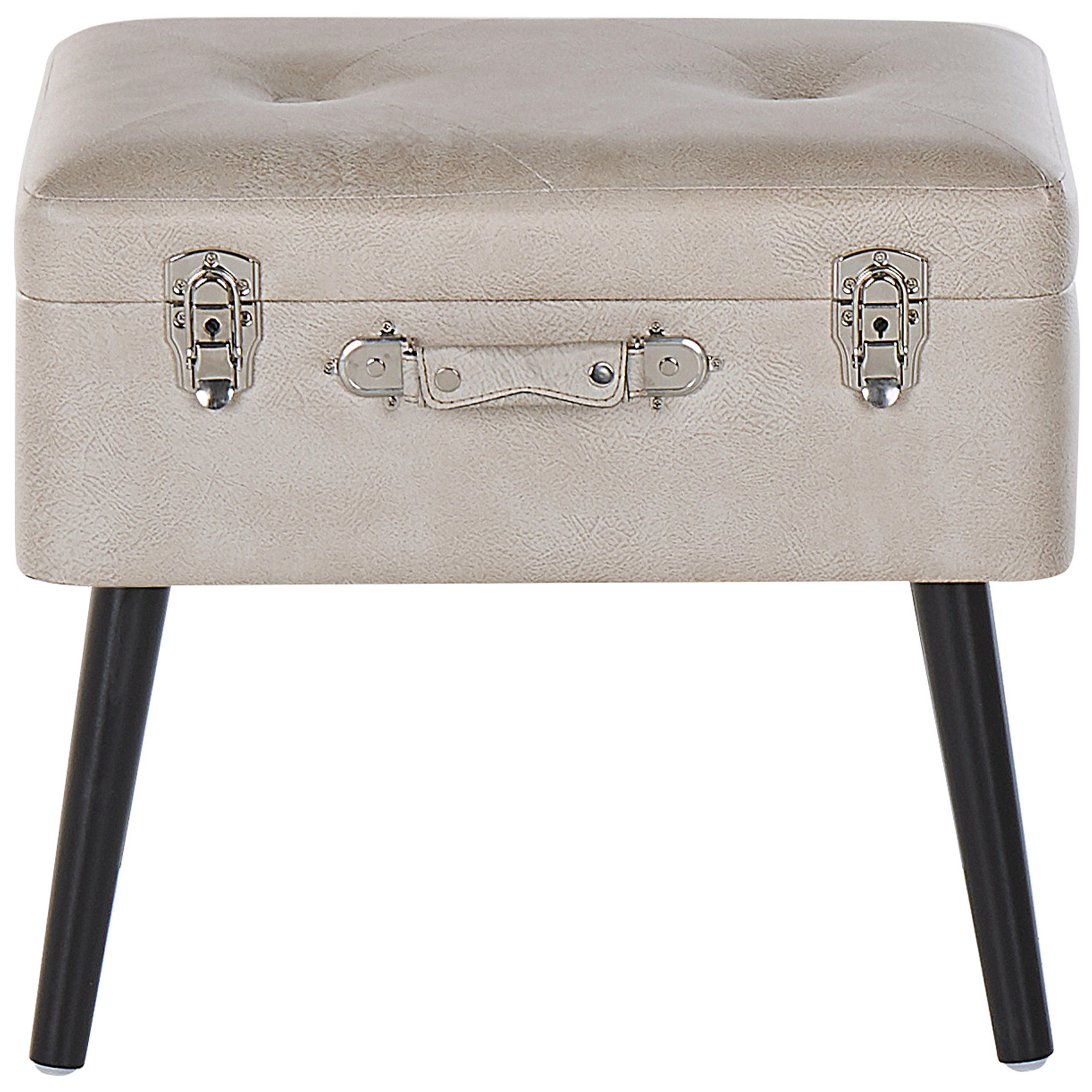 HOCKER Mallard 36/52/46 cm - Beige, Kunststoff/Textil (52/46/36cm) - Beliani