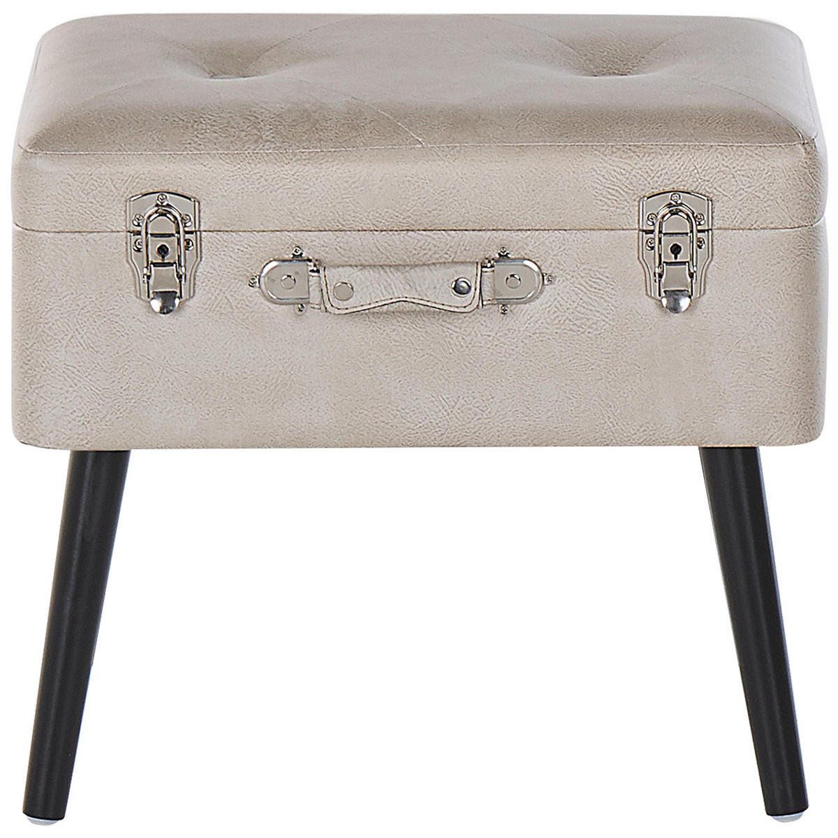 HOCKER Mallard 36/52/46 cm - Beige, Kunststoff/Textil (52/46/36cm) - Beliani
