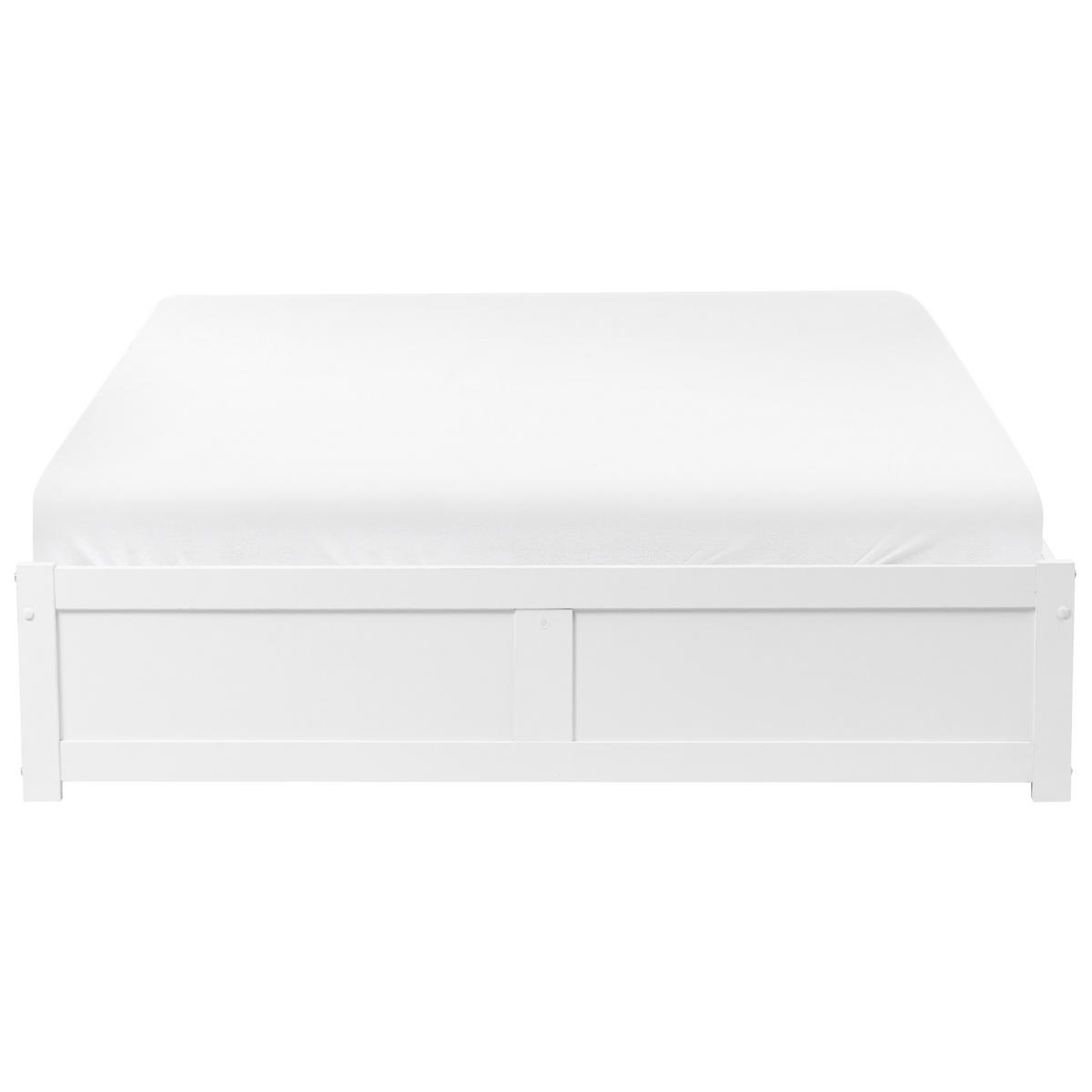 BETT 140/200 cm Weiß Brux - Weiß, Holzwerkstoff (140/200cm) - Beliani