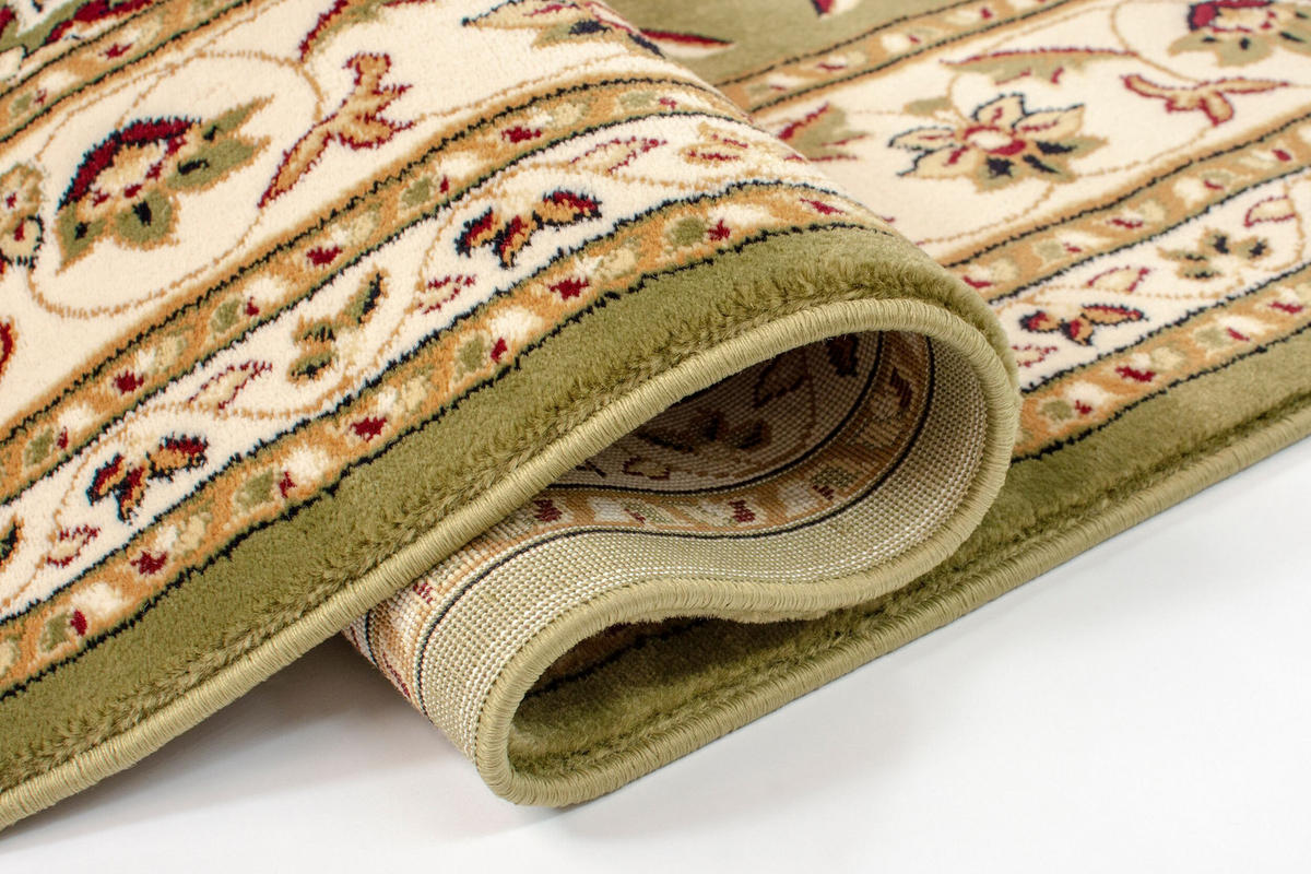 TEPPICH Traditionell-Floral-Design GLAZERT, Grün 133x133 cm - Grün, Textil (133/133cm) - KADIMA DESIGN
