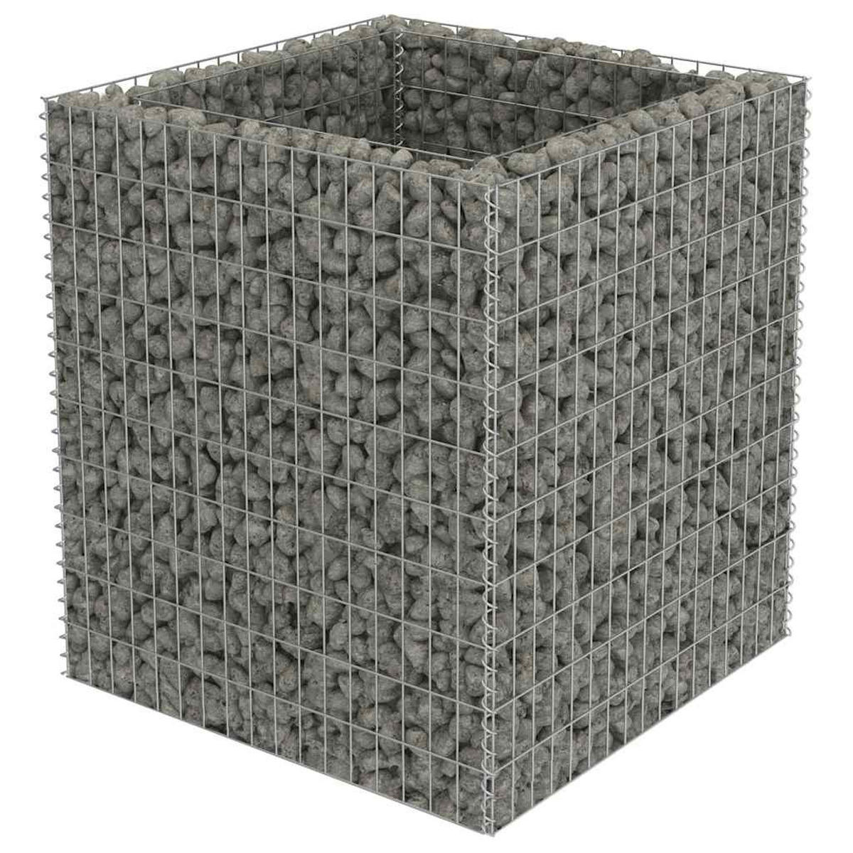 HOCHBEET aus Gabionen ROON aus Stahl 90x90x100 cm - Silberfarben, Metall (90/100/90cm) - DELUKE