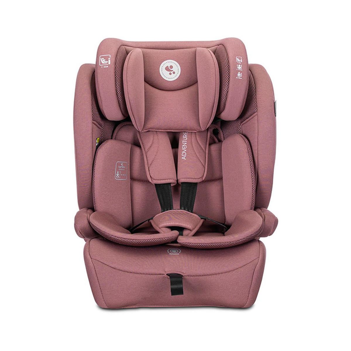 KINDERSITZ Adventure (76-150 cm) rosa Kopfstütze verstellbar, bis 36 kg, i-Sze, Polyester, Sicherheitsgurt - Rosa, Kunststoff (46/78/40cm) - Lorelli
