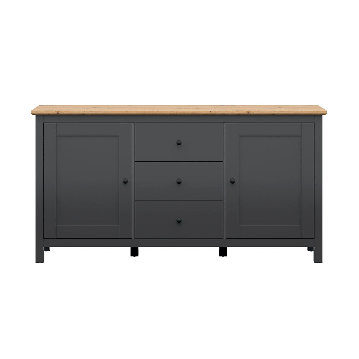 SIDEBOARD Duck Anthrazitgrau und Holz - Grau, Holzwerkstoff (186/96/44cm) - Petits-meubles