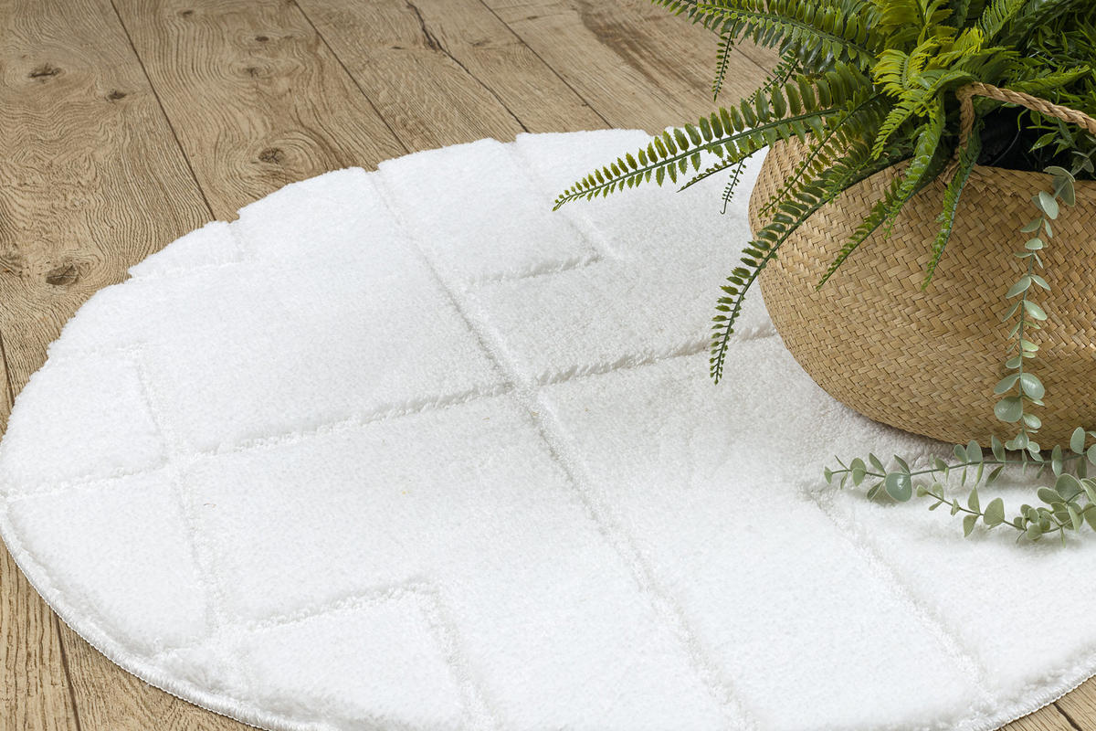 BADLÄUFER SUPREME Kreis 100 cm - Weiß, Textil (100/100cm) - rugsX