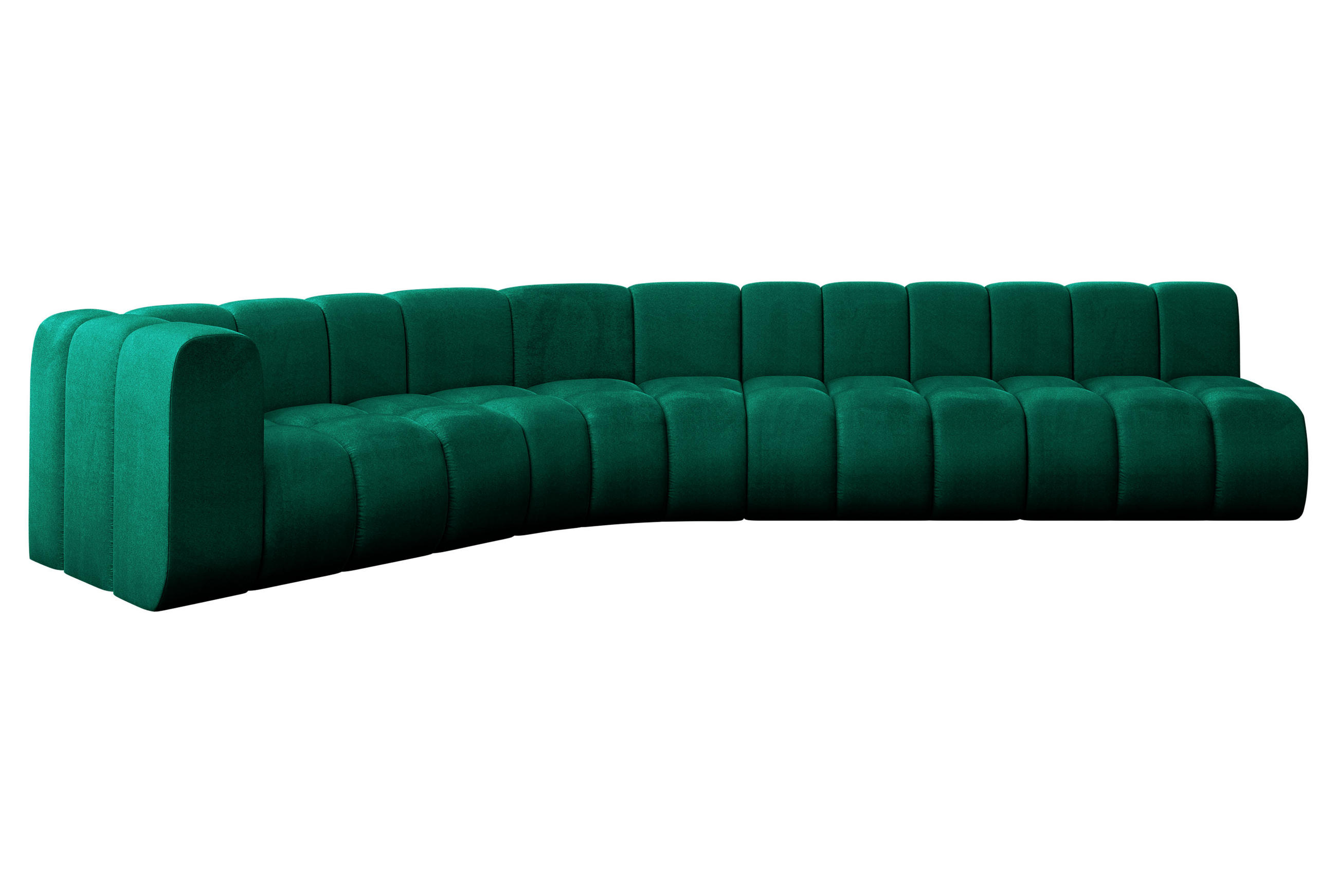 ECKSOFA modulares Sofa Karex-L2 - 399x194x70 cm Grün - Dunkelgrün, Holzwerkstoff/Textil (399/194cm) - ALTDECOR