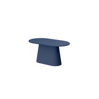 ESSTISCH oval Marineblau matt ausziehbar 160-206 cm - Dunkelblau, Holzwerkstoff (89/160/75cm) - designimpex