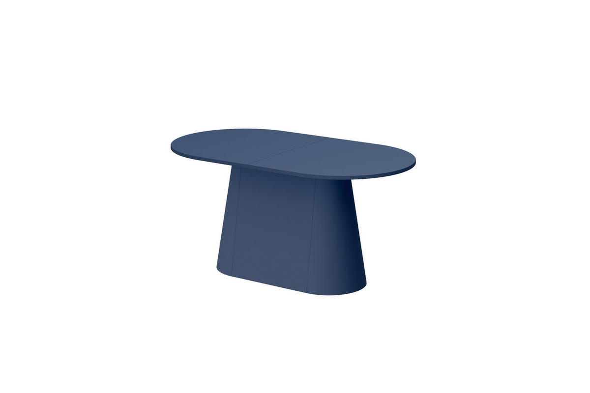 ESSTISCH oval Marineblau matt ausziehbar 160-206 cm - Dunkelblau, Holzwerkstoff (89/160/75cm) - designimpex