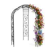 ROSENPAVILLON - Schwarz, Metall (178/250/178cm) - Relaxdays