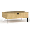 COUCHTISCH Brunelli 1T Eiche Baltic 100/41,6/66 cm - Eichefarben/Schwarz, Holzwerkstoff/Metall (66/100/41.6cm) - AX Living