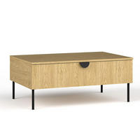 COUCHTISCH Brunelli 1T Eiche Baltic 100/41,6/66 cm - Eichefarben/Schwarz, Holzwerkstoff/Metall (66/100/41.6cm) - AX Living
