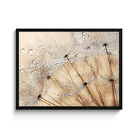 POSTER MIT RAHMEN Löwenzahn - Abstrakt - Natur - Beige 80x60 cm - Braun, Papier (80/60cm) - MuchoWow