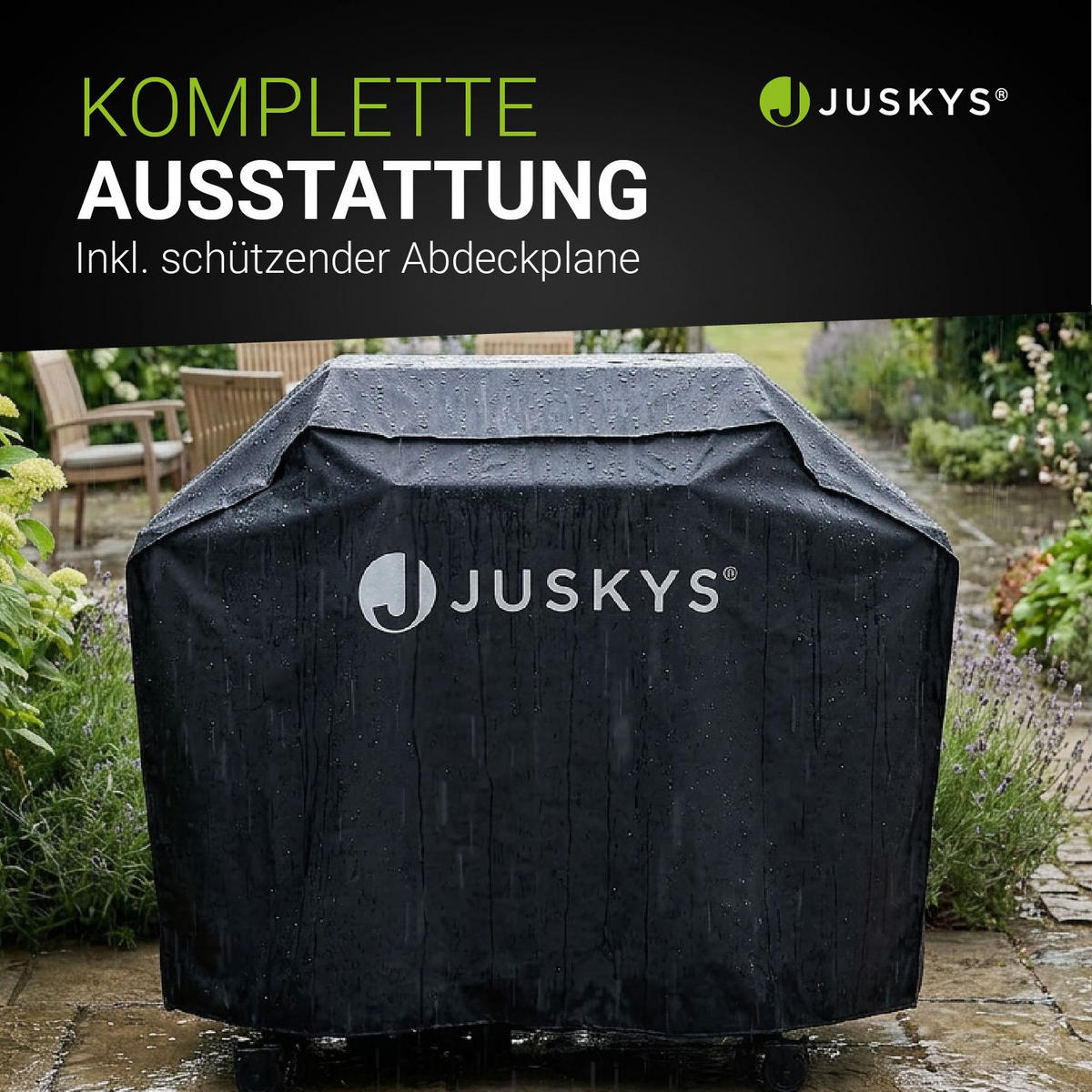 GASGRILL Tennessee Schwarz 6+1 - Schwarz, Metall (145/117/55cm) - Juskys