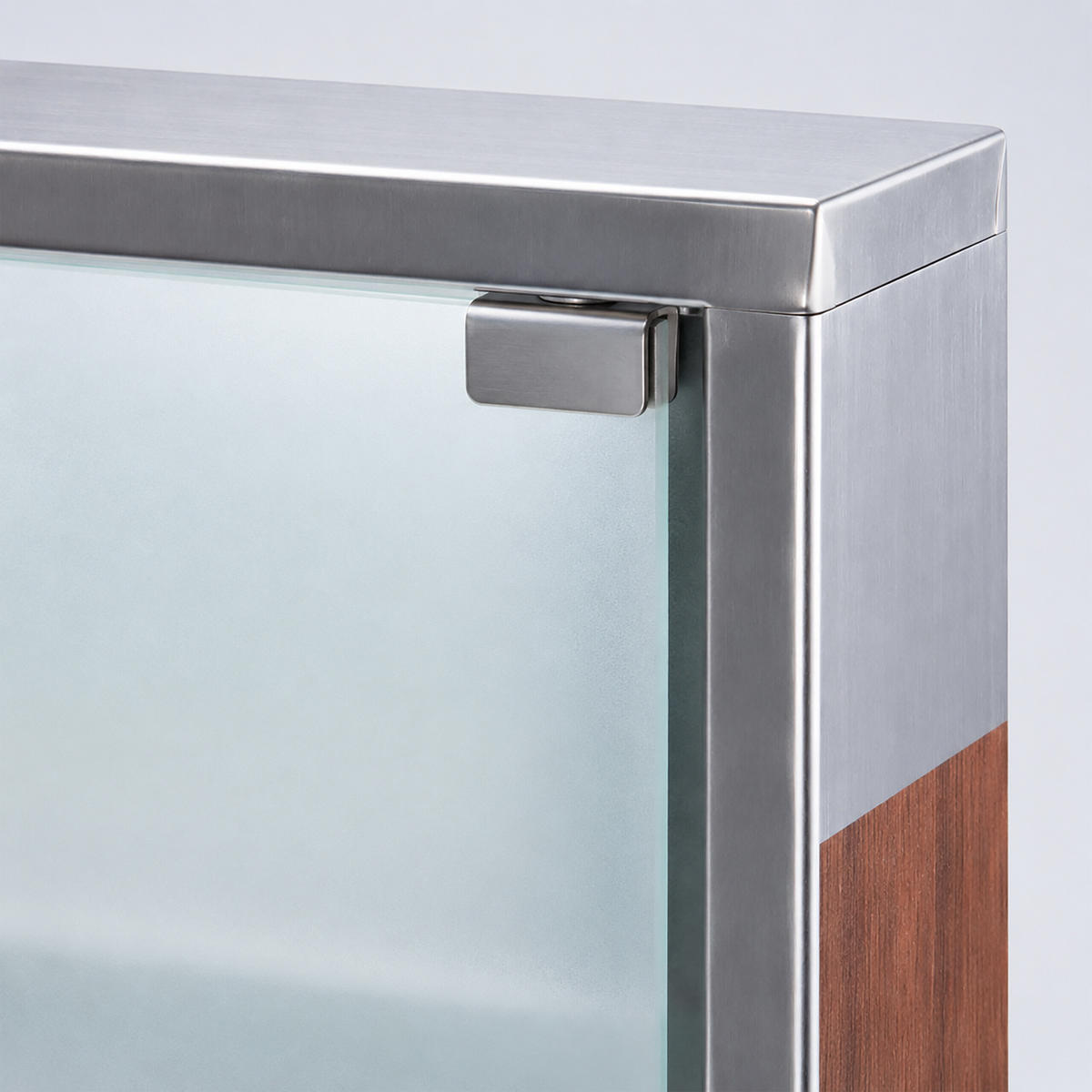DULAP Argintiu din inox cu încuietoare 3 compartimente 45x30x12 cm - multicolor, sticlă/metal (30/45/12cm) - Relaxdays