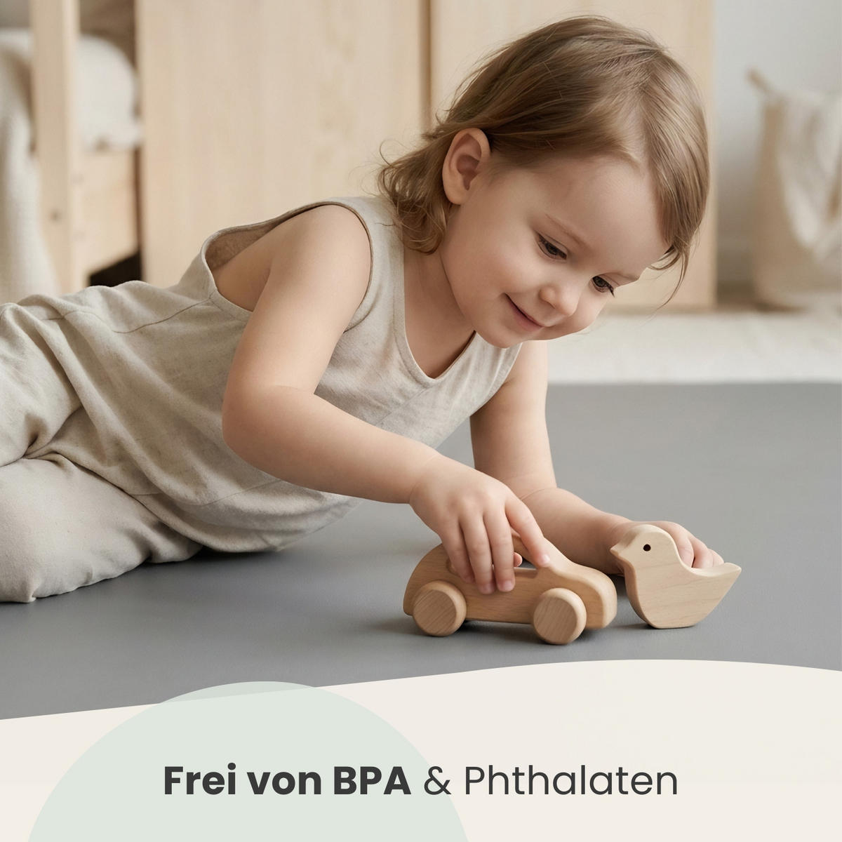 SPIELMATTE mit Rand - 90/90/1 cm Puzzlematte Grau - Grau, Kunststoff (30/30cm) - Littletom