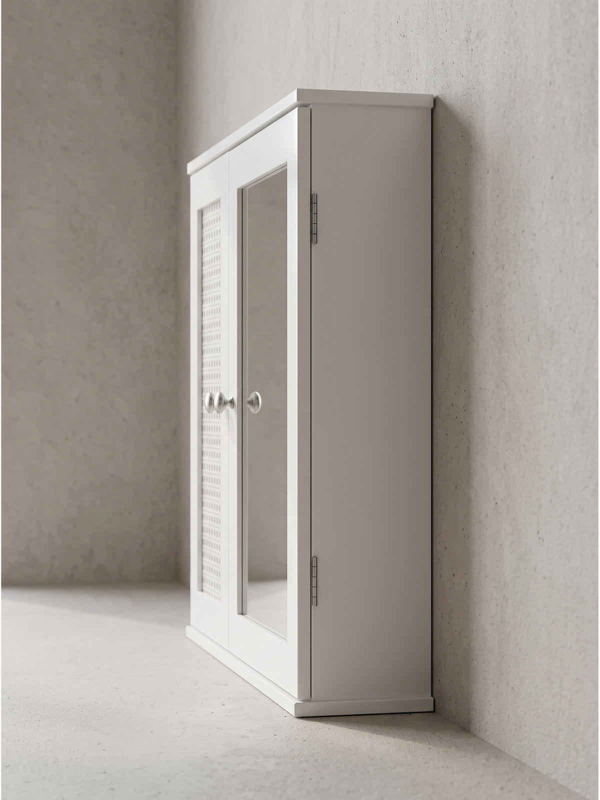 WANDSCHRANK ADOUR, MDF, mit Stauraum, Weiß, 60 x 15 x 50 cm - Weiß, Holzwerkstoff/Metall (60/50/15cm) - KADIMA DESIGN