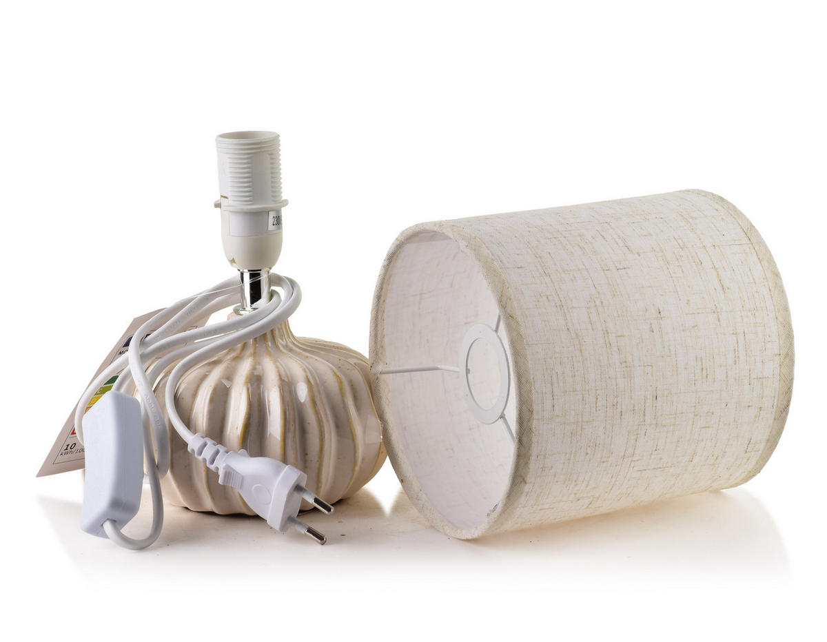 TISCHLAMPE Dunkelgrau 13/13/24 cm Keramik - Beige, Keramik (10/14/28.5cm) - Mondex