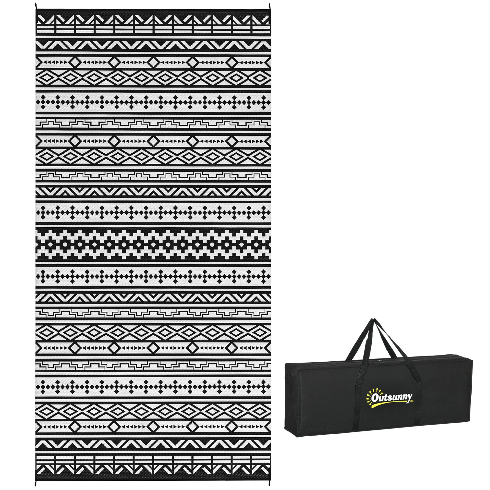 OUTDOORTEPPICH, Wetterfest - Schwarz, Kunststoff (274/548cm) - Outsunny