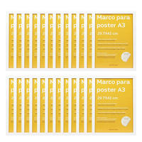 RAHMEN Set mit 24 aus MDF und Acrylglas Schutz und Aussteller für Fotografien, Bilder, Poster, Gemälde, Dekoration für Haus Farbe Weiß A3 - Weiß, Holz (29.7/3/42cm) - Nacnic