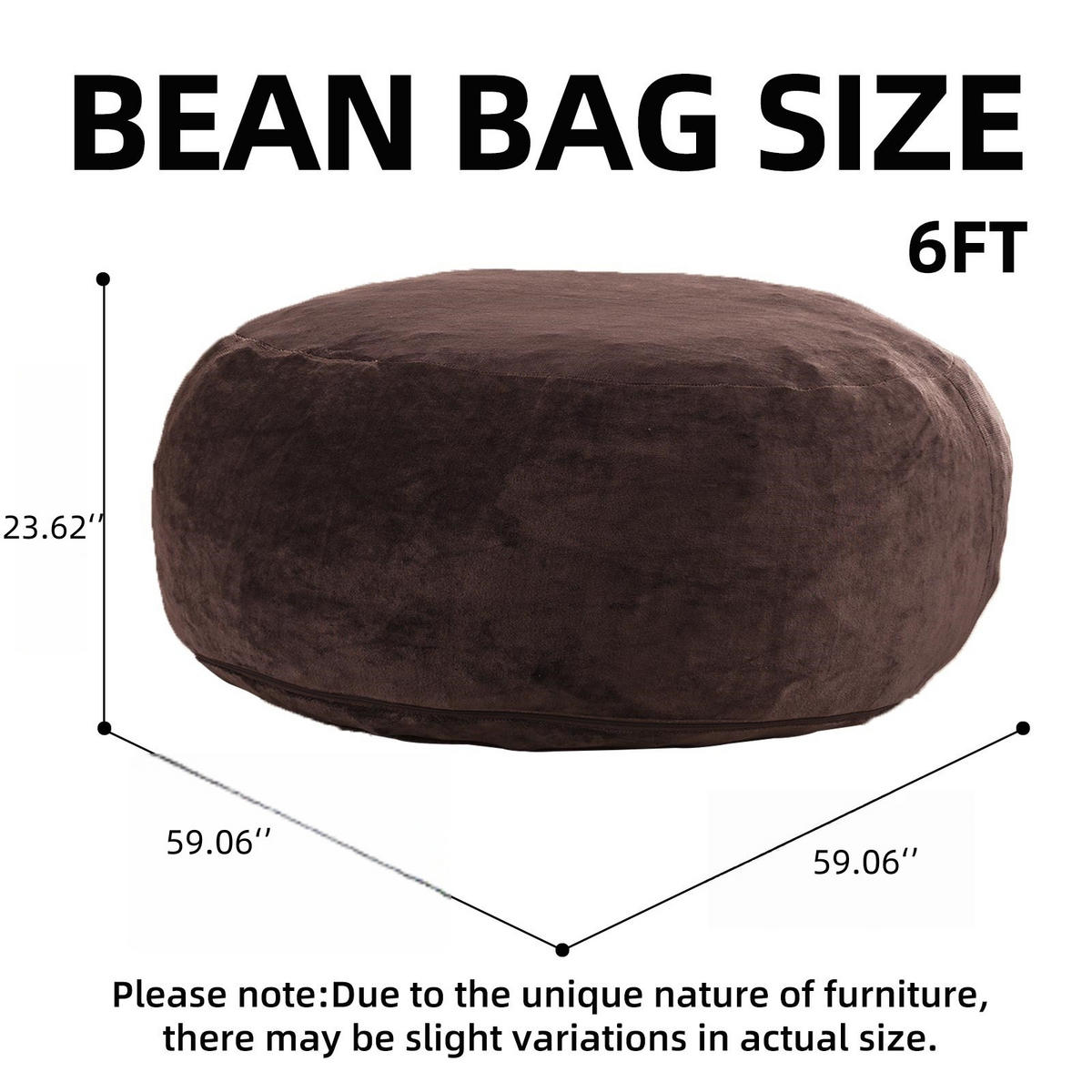 SITZSACK Braun klappbar - Dunkelbraun, Textil (150/60/150cm) - WISHDOR