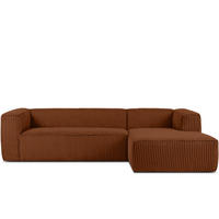 ECKSOFA-RECHTS FEROX Modern, Cord-Stoff, rot - Rot, Textil (305/175cm) - KONSIMO®