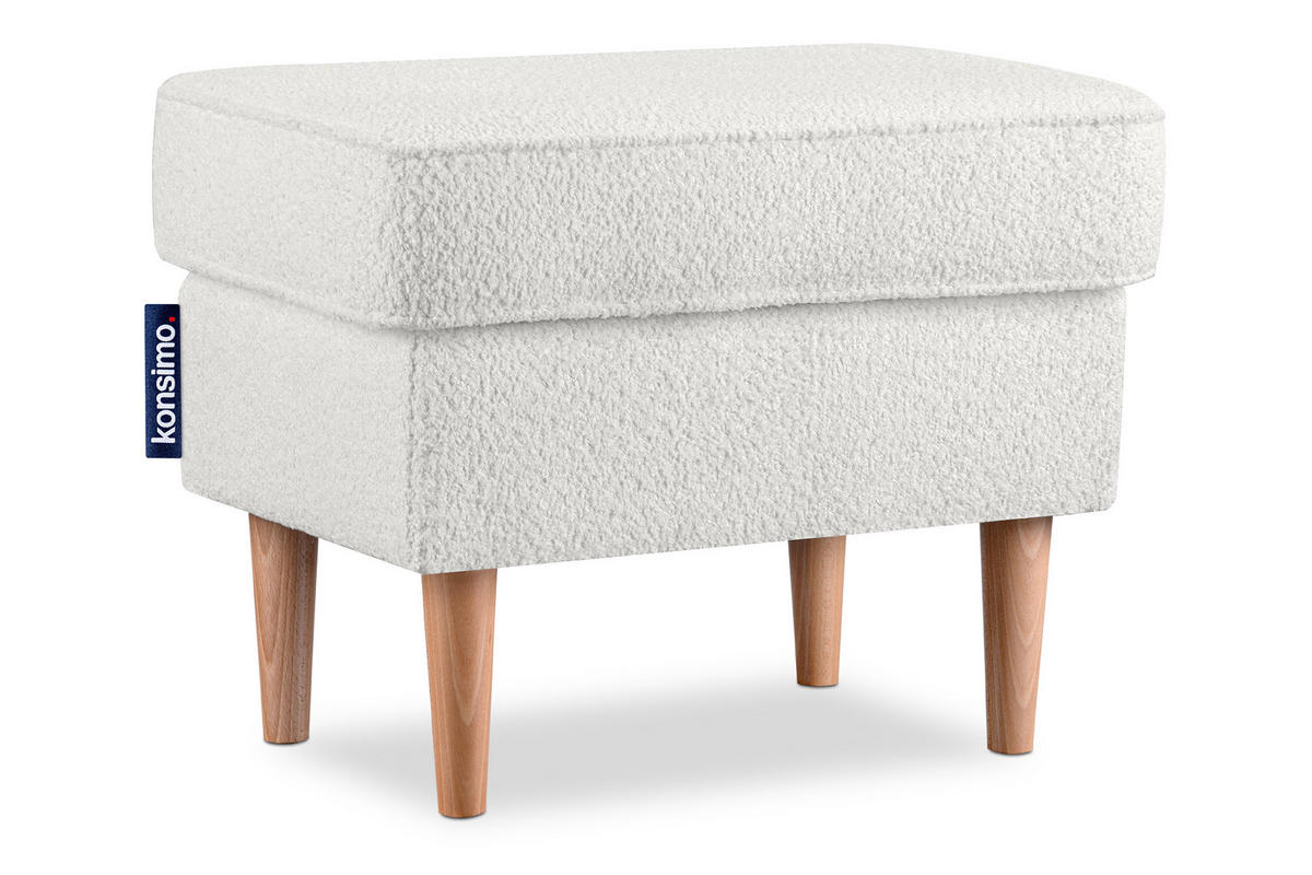 OHRENSESSEL STRALIS mit Sitzhocker, Weiss - Weiß, Textil (82/108/80cm) - KONSIMO®