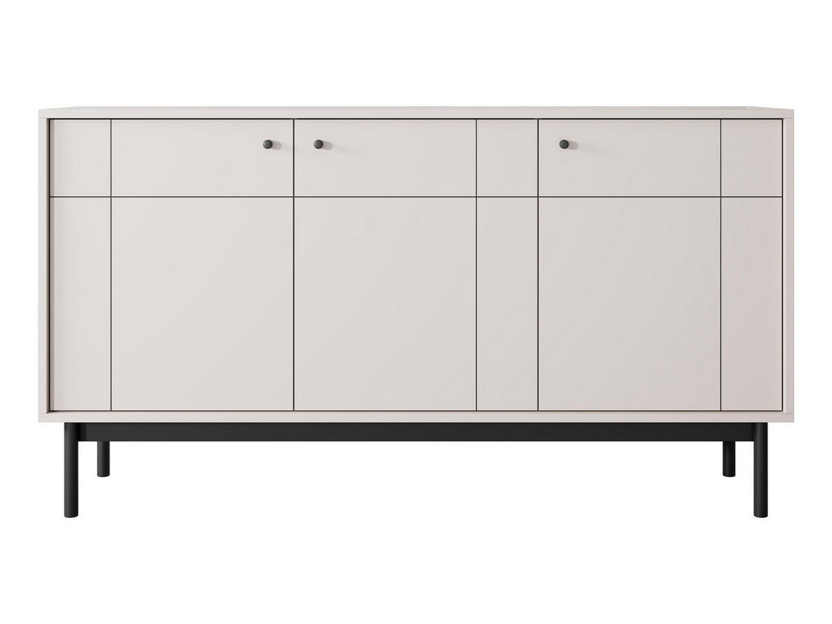 KOMMODE 154 cm Lunaris, 3 Türen auf Beinen, Kaschmir - Kaschmir, Holz (154/84/39cm) - Emporius