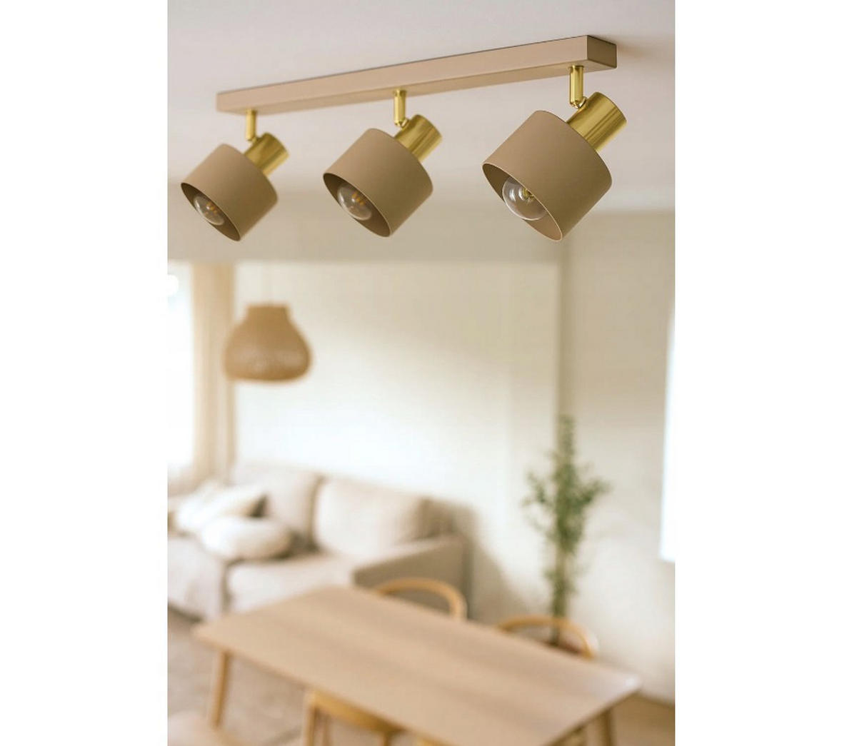 DECKENLEUCHTE Ecru - Beige/Goldfarben, Metall (12/60/21cm) - kiki design