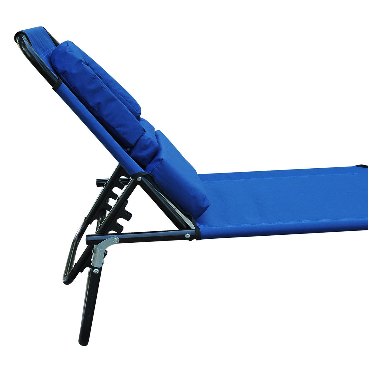 SONNENLIEGE aus Oxford-Gewebe 190x56x28 cm in Blau mit Lesefenster - Blau, Textil (56/28/190cm) - Modfu